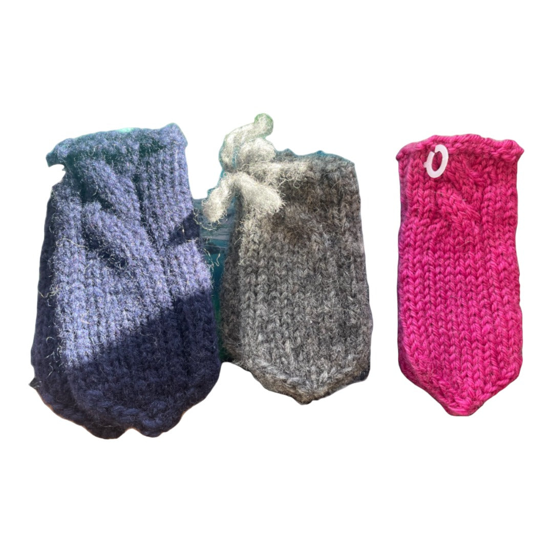 Small gloves for babies by NM in pink, cream, grey Small gloves for babies by NM in pink, cream, grey